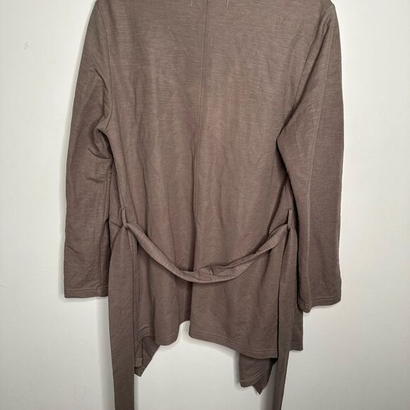 Bagatelle Draped Tie-Front Cardigan Long line Asymmetrical LagenLook medium - Picture 8 of 9